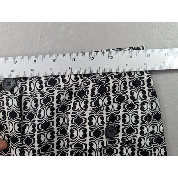 Talbots Petite Geometric Print Pants Women's Size 8 Black‎ White Stretch - Picture 4 of 7